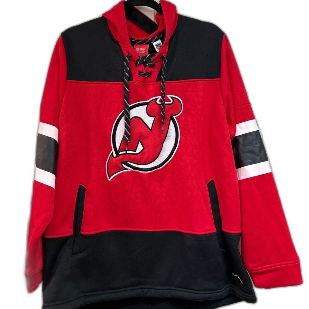 Reebok Face Off Collection New Jersey Devils Lace-Up Hoodie